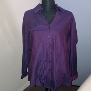 Coldwater Creek Deep Purple Button-Down Shirt